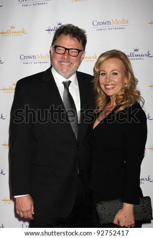 LOS ANGELES - JAN 14:  Jonathan Frakes, Genie Francis arrives at  the Hallmark Channel TCA Party Winter 2012 at Tournament of Roses House on January 14, 2012 in Pasadena, CA