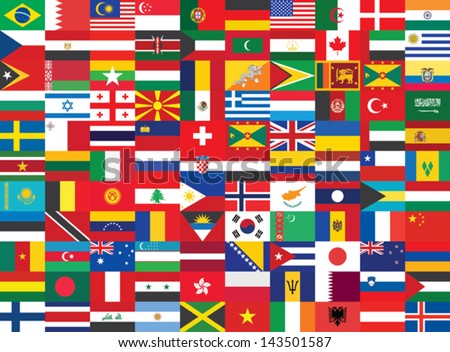 seamless background with some of world flags