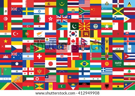 world flags background vector illustration