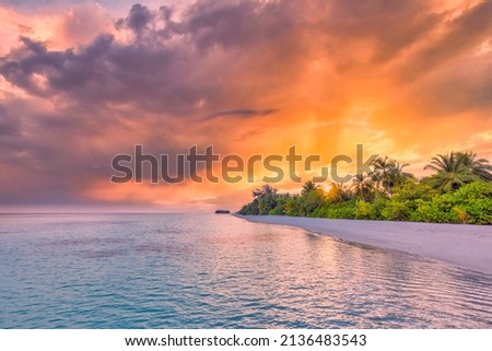 Similar – Image, Stock Photo Sunset over calm sea coast