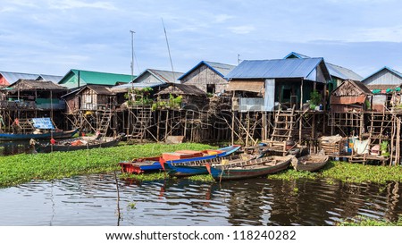 The riverside village in asia local culture