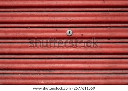 Similar – Image, Stock Photo Bright red steel doors in the shimmering silver corrugated metal façade of a modern aircraft hangar at the glider airfield in Oerlinghausen near Bielefeld on Hermannsweg in the Teutoburg Forest in East Westphalia-Lippe