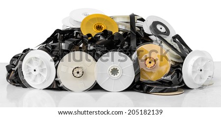 Isolates of VHS tape is not used to bring together a pile of clutter