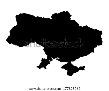 Ukraine Map Silhouette Stock Photo 177828062 : Shutterstock