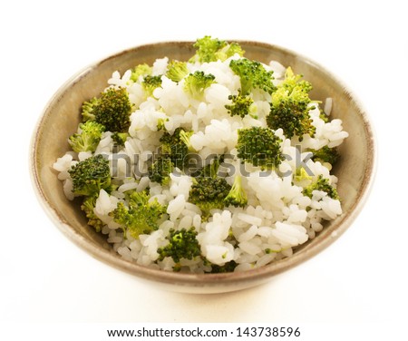 Side dishes. Rice broccoli bowl.