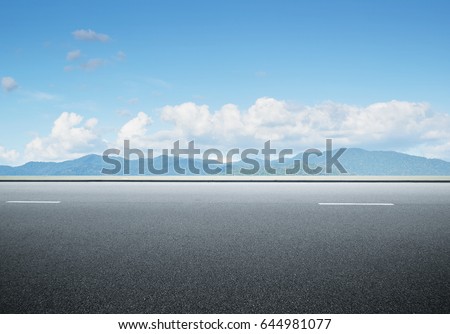 Similar – Image, Stock Photo View of road and sunset sky in wing mirror