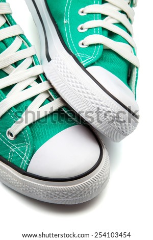 sports footwear on white background