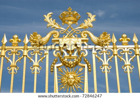 Versailles Palace Park Golden Gate Details: Sun King(Mask Of Apollo ...