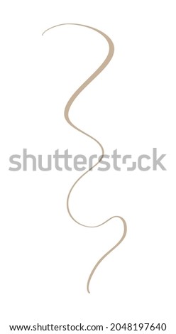 Vector vintage vertical wave line. Calligraphy divider and separator, swirl and corner decorative ornament. Floral line design element. Flourish curl element for invitation or menu page illustration.