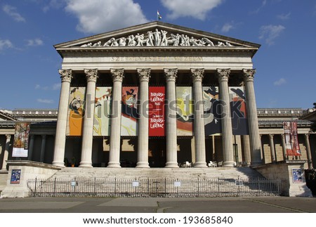 BUDAPEST / HUNGARY - MAY 19: Museum of Fine Arts in Heroes\' square, showing the exhibition \