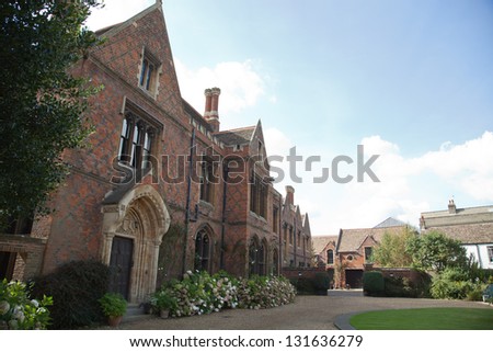 Row of characteristic English houses (Cambridge, UK)