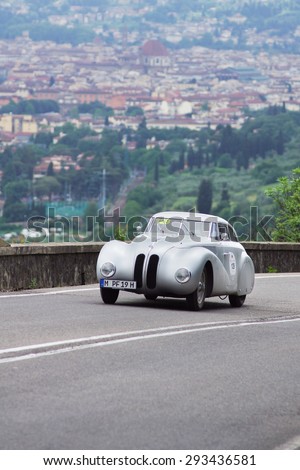 FLORENCE, ITALY - MAY 19: Old car along Via Bolognese during the 1000 miles on May 19, 2013 in Florence, Italy . \