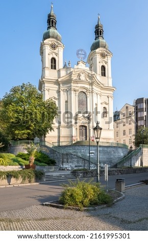 Famous Church of Saint Mary Magdalene in resort city Karlovy Vary,  Czech Republic Stock fotó © 