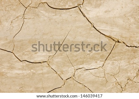 Dry and cracked soil texture