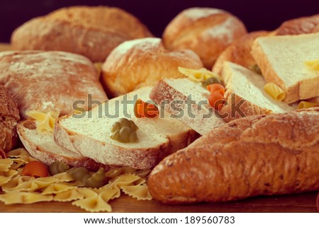 Bread and grains,Foods high in carbohydrate-Filtered Image
