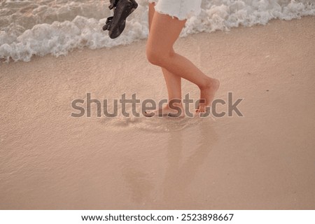 Similar – Image, Stock Photo Barefoot in water Water