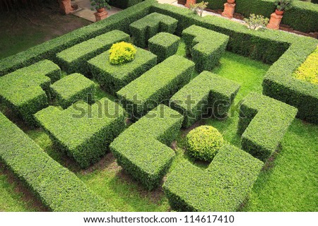 A Top View Of A Garden Maze