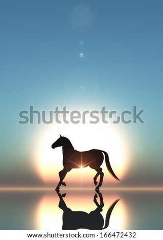 sun rise and horse