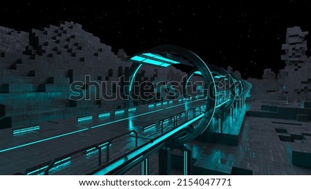 3D rendering of the space　station passage Photo stock © 