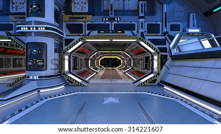 3D illustration of inside space station
