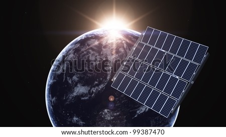 earth and solar panel