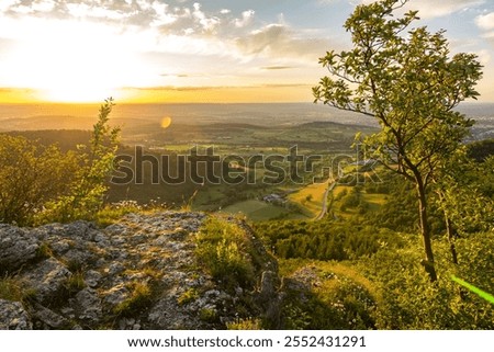 Similar – Image, Stock Photo Evening over the Alps