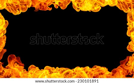 Yellow Frame Background. Fire is the rapid oxidation of a material in the exothermic chemical process of combustion.