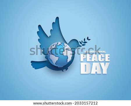 Paper cut of International Peace Day.