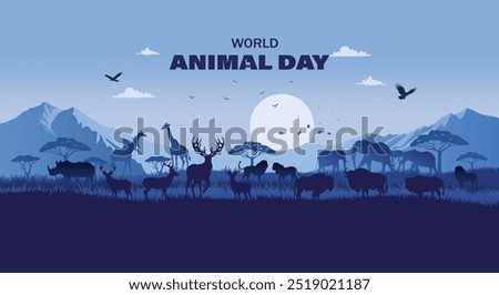 World Wild life and animals day.flat illustration,content was created using vector drawing tools and software, not generated by AI