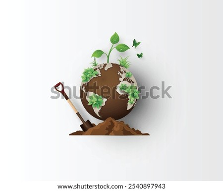 

The image for World Soil Day, a half-globe with soil, plants, and a shovel, symbolizing soil health. The green and brown colors highlight the importance of soil for life and sustainability.






