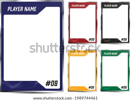Hockey player trading card frame border template design flyer