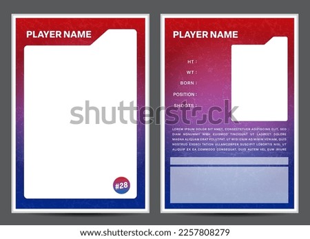 Sport Hockey player trading card frame border template design 