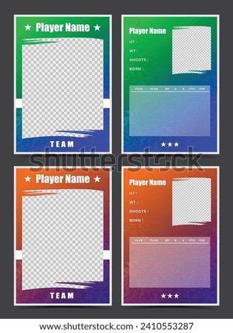 player cards frame font and back template set with grunge texture 