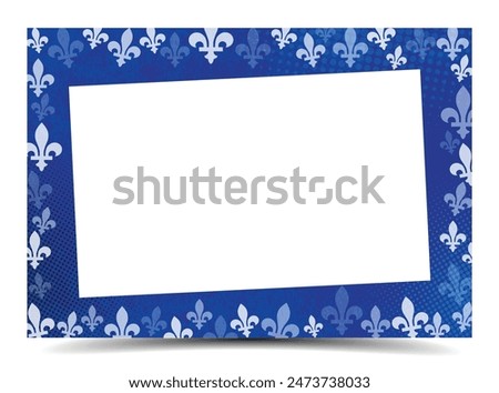 Quebec province symbol fleur de lys picture frame border design