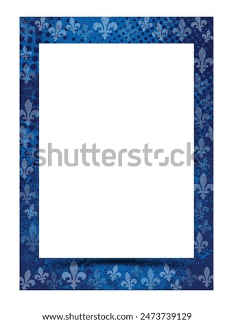 Quebec province of Canada emblem fleur de lys vertical picture frame border vector