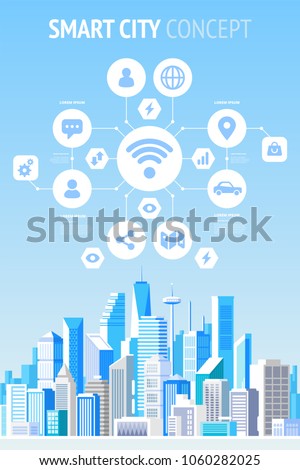 Smart city concept infographics. Vector illustration 
