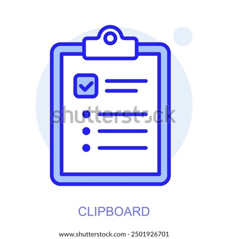 Business web icon in line style for web and mobile app. Symbol of a clipboard. Vector illustration