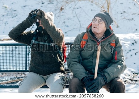 Image, Stock Photo Bird watching in winter