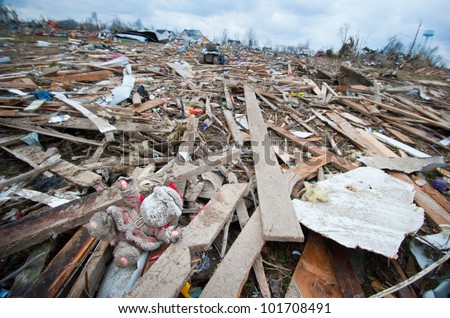 MARYSVILLE, IN - MARCH 3 : Debris lays scattered Saturday March 3, 2012, after a deadly tornado tore through Marysville, Ind.