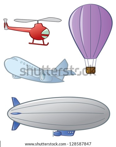 Four different types of aircraft or air vehicles.