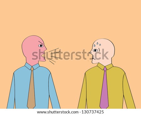 A Boss Losing His Temper And Yelling At An Employee. Stock Vector ...