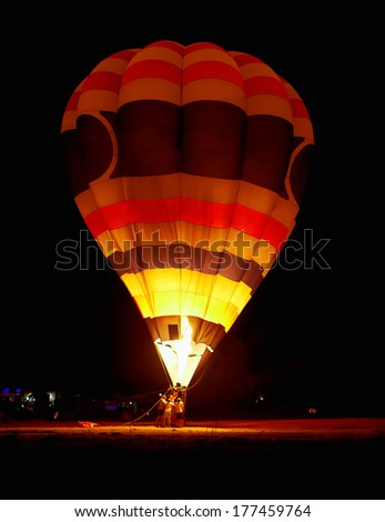hot air balloon at night