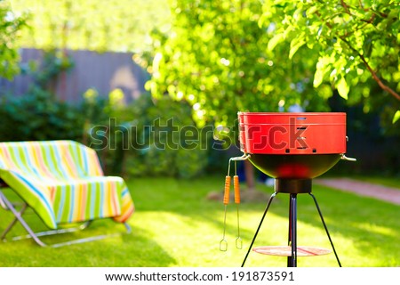 barbecue grill on backyard party