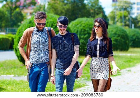 friends walking on the street, youth culture