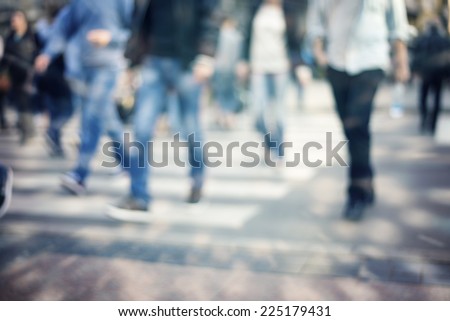 pedestrian on zebra in motion blur