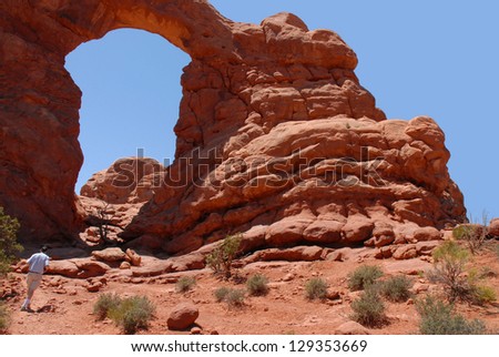 Turret's Arch at Arches National Park, Utah USA Stock fotó © 