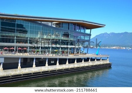 VANCOUVER, CA - JULY 28: Vancouver convention Center on July 28, 2014 in Vancouver, Canada. Famous new Vancouver Convention Centre, it has many stores ,restaurants ,and entertainment for the public.