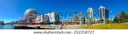 VANCOUVER, CANADA - JULY 27: Science World at Telus World of Science on July 27 , 2014 in Vancouver, Canada. It has many interactive science exhibits and displays, and popular attraction in Vancouver