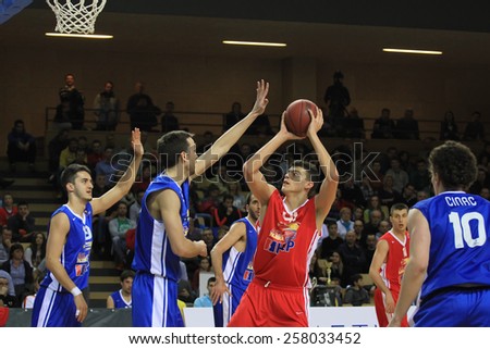 RIJEKA, CROATIA - FEBRUARY 18: Croatian Basketball All Star match between North and South, 2015. in Rijeka, Croatia.