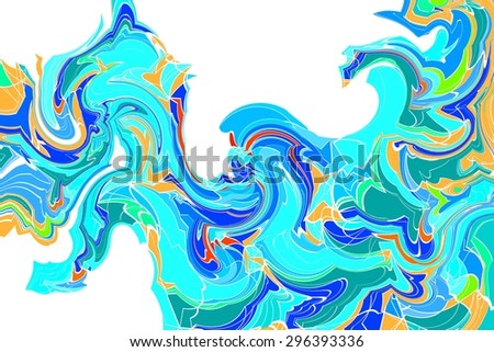 blue wave digital abstract painting/blue wave abstract/blue wave digital abstract painting for background